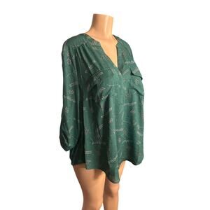 Women 0 L Torrid x Harry Potter Green Slytherin Blouse Shirt Top Harper 3/4 Slv